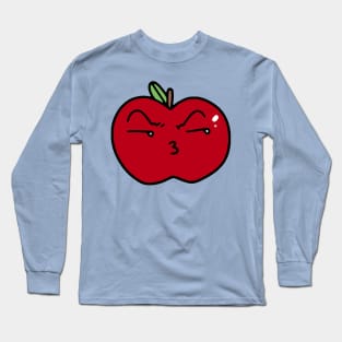 Pouty Kiss Face Apple Long Sleeve T-Shirt